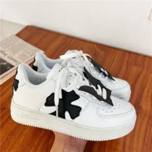 Ramboappliance Women Fashion Round Toe Cross Platform Sneakers