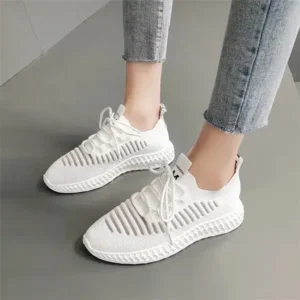 Ramboappliance Women Fashion Mesh Cloth Lace-Up Sneakers