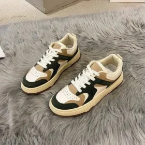 Ramboappliance Women Fashion Lace Up Design Color Blocking Sneakers