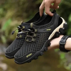 Ramboappliance Men Fashion Mesh Wear-Resistant Hiking Sneakers
