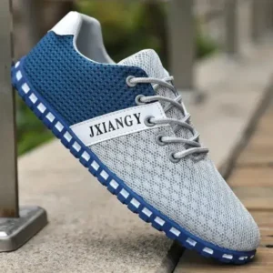 Ramboappliance Men Casual Color Matching Breathable Mesh Flat Shoes