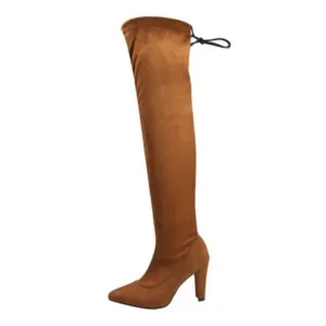 Ramboappliance Women Fashion Plus Size Solid Color Over The Knee Boots