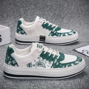 Ramboappliance Men Fashion Cashew Flower Printed Canvas Sneakers