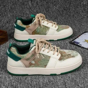 Ramboappliance Men'S Casual Retro Secret Forest Oil Painting Pattern Sneakers