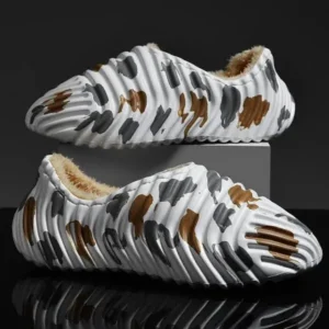 Ramboappliance Men'S Fashion Camouflage Coconut Shape Fleece Warm Plush Shoes