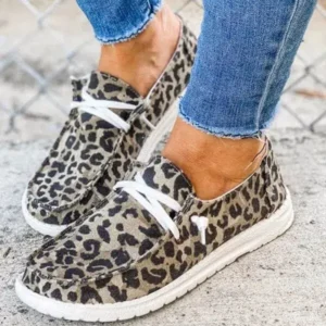 Ramboappliance Women Leopard Casual Flat Loafers Shoes