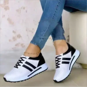 Ramboappliance Women Fashion Plus Size Comfortable Mesh Breathable Thick-Soled Sneakers