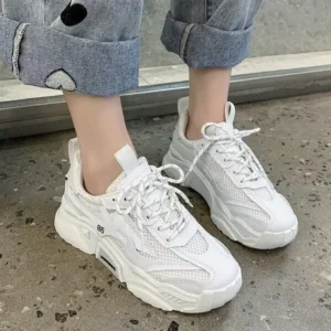 Ramboappliance Women Fashion Casual Mesh Breathable Thick-Soled Sneakers