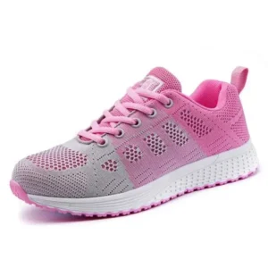 Ramboappliance Women Fashion Casual Color Blocking Lace-Up Mesh Breathable Sneakers