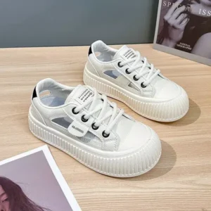 Ramboappliance Women Fashion Breathable Hollow Casual Sneakers Thick Soled Sneakers