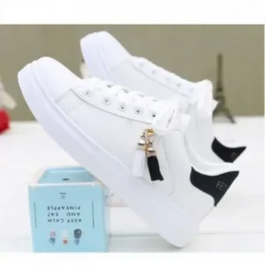 Ramboappliance Women Fashion Flat Solid Color Lace-Up Sneakers