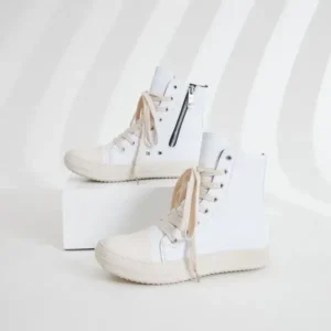 Ramboappliance Women Fashionable Hip Hop White High Top Sneakers