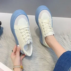 Ramboappliance Women Fashion Round Toe Lace-Up Sneakers