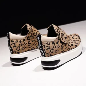 Ramboappliance Women Fashion Wedge Leopard Leopard Sneakers