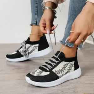 Ramboappliance Women Fashion Color Block Mesh Platform Sneakers