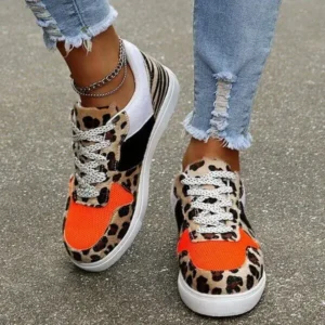 Ramboappliance Fashionable Round Toe Lace-Up Sneakers