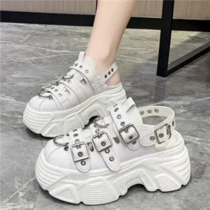 Ramboappliance Women Fashion Platform Solid Color Sneakers