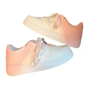 Ramboappliance Women Fashion Round Toe Gradient Platform Sneakers