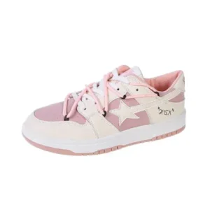 Ramboappliance Women Fashion Low Top Flat Retro Sneakers